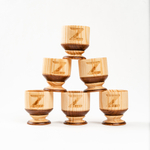 Набор деревянных рюмок (стопок, шотов) из древесины сибирского кедра, набор 6 штук. RN15