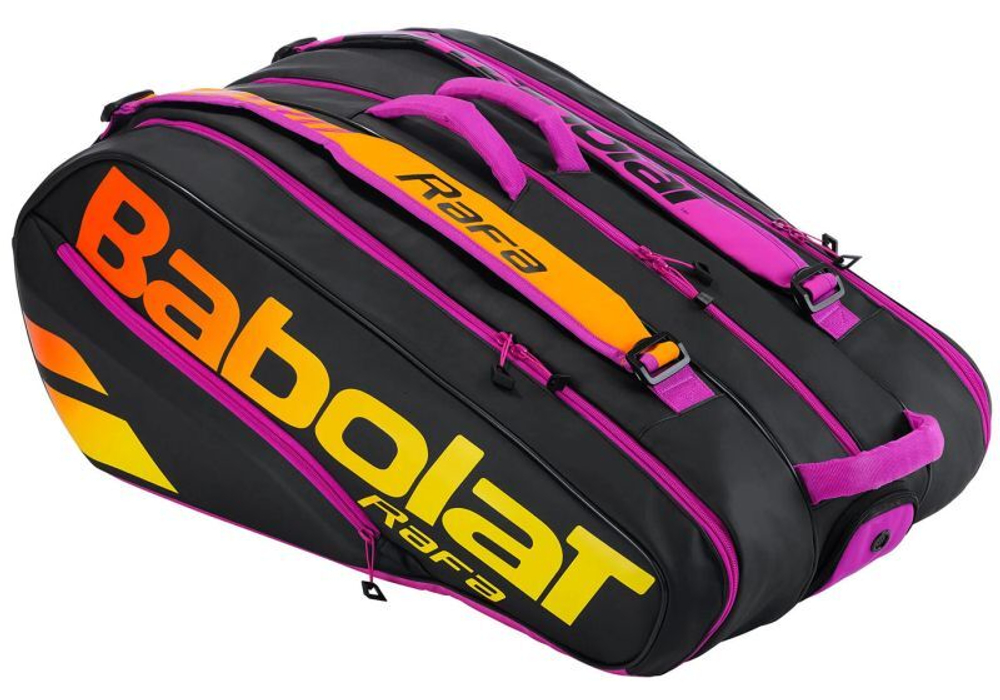 Сумка теннисная Babolat Pure Aero RAFA x12 - black/orange/purple