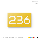 Номер на дверь 236, табличка на дверь для офиса, квартиры, кабинета, аудитории, склада, желтая 120х70 мм, Айдентика Технолоджи