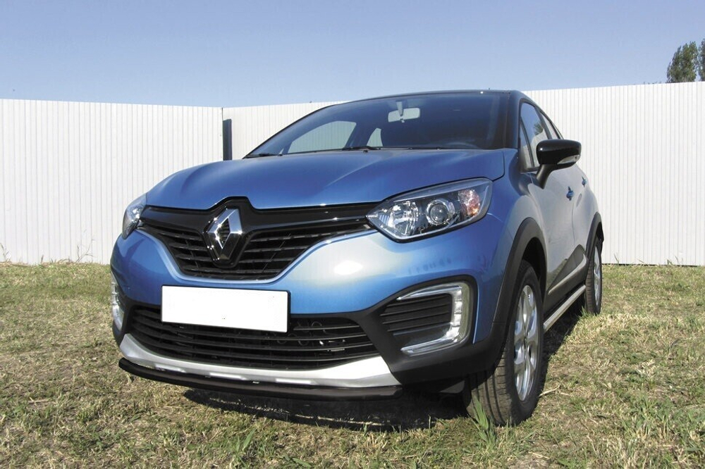Защита переднего бампера Renault Kaptur 4WD (2012-2019) d42 черная