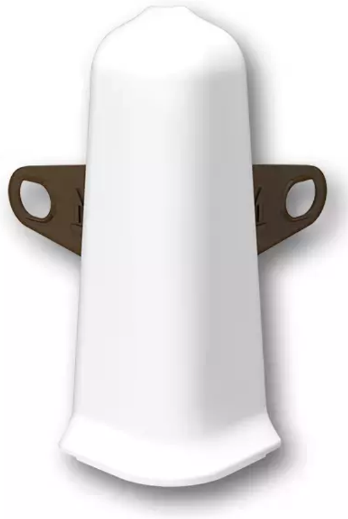 Угол наруж для плинтуса Деконика 70мм 001 белый