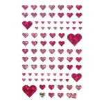 Наклейки Сердечки с голографическим эффектом 20*11см, розовые