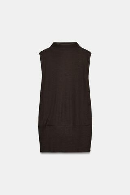 ZARA СВОБОДНЫЙ ТОП С ВОРОТНИКОМ-СТОЙКОЙ, БУТЫЛОЧНО-ЗЕЛЕНЫЙ