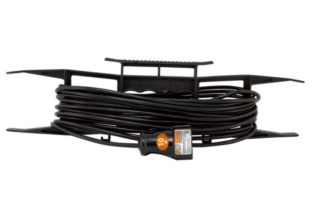 Удлинитель шнур на рамке, 10м, 1 гнездо, ПВС 2*0.75, 1300 Вт, без заземл, Народный TDM---