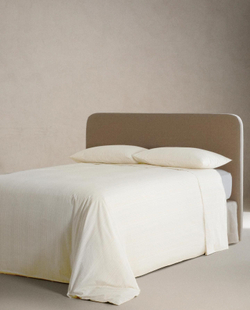 Zara Home - Полосатая простыня, экрю, 290x280 см