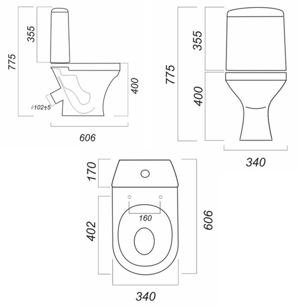 Унитаз-компакт "Аттика" люкс/КОМФОРТ (кос,н/п, 1кн.AlcaPlast/Oliveira,сид.т/пласт с мет.кр) (Sanita)
