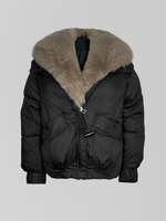 Куртка FoFo Shop 802 однотонная на молнии с меховым воротником