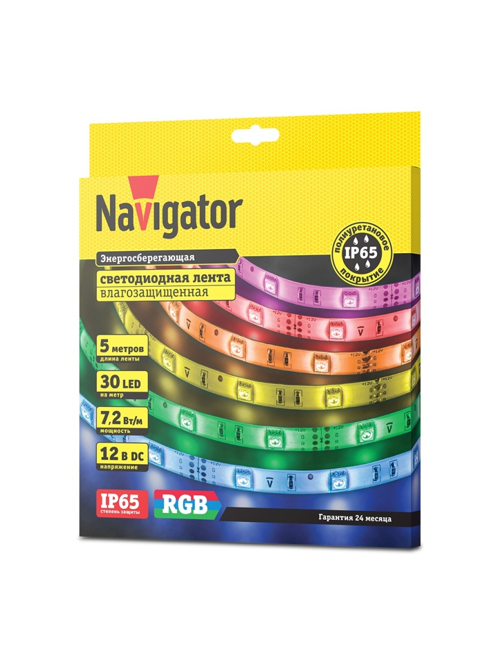 Лента светодиодная 71 428 NLS-5050RGB30-7.2 IP65 12B R5 7.2Вт/м (уп.5м) Navigator 71428