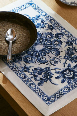 ZARA HOME САЛФЕТКА С МОЗАИЧНЫМ ПОКРЫТИЕМ ИЗ СМОЛЫ, СИНИЙ