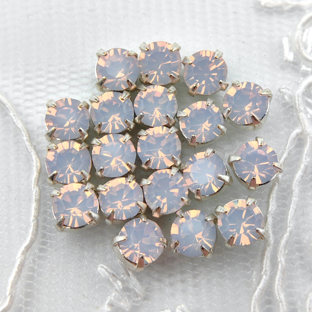 Шатоны Preciosa MAXIMA в оправах, Rose Opal / Silver