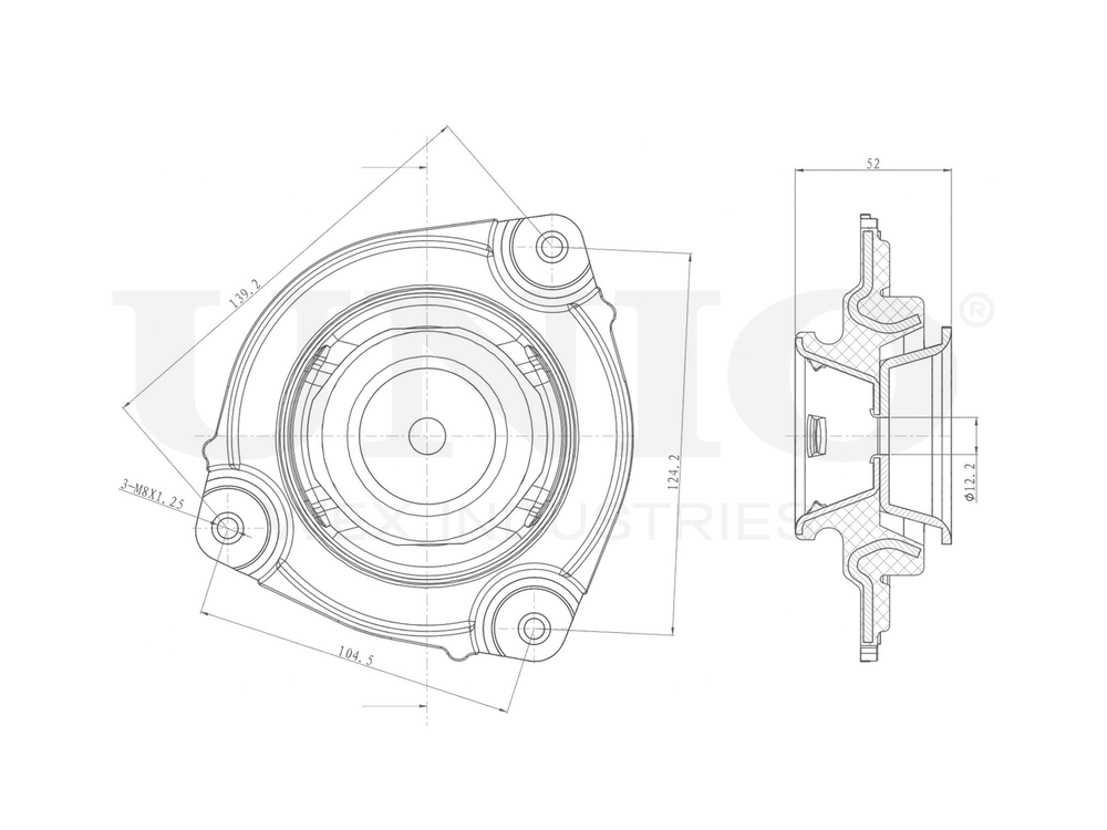 Опора амортизатора передняя левая UNIO RMP-13069