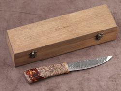 Якутский нож "Амга", сталь Х12МФ, рукоять стабилизированная карельская береза/акрил