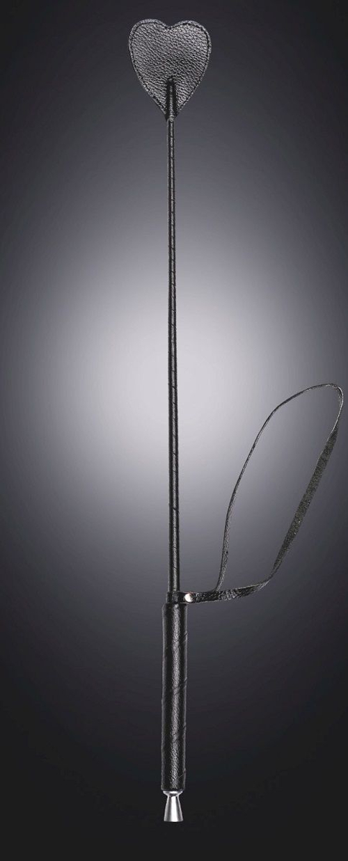 Чёрный стек с шлепком-сердечком - 70 см.