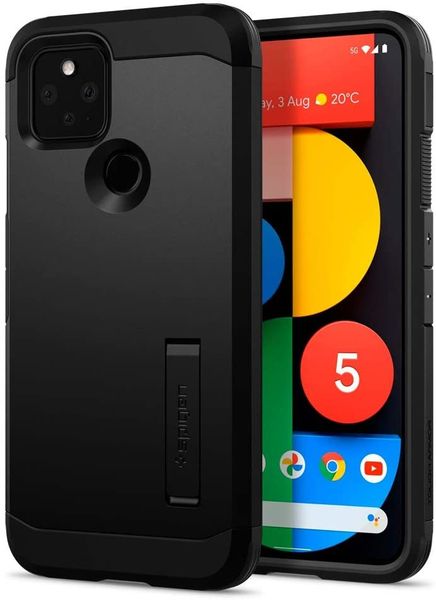 Чехол Spigen Tough Armor Designed для Google Pixel 5 Case (2020) - Black