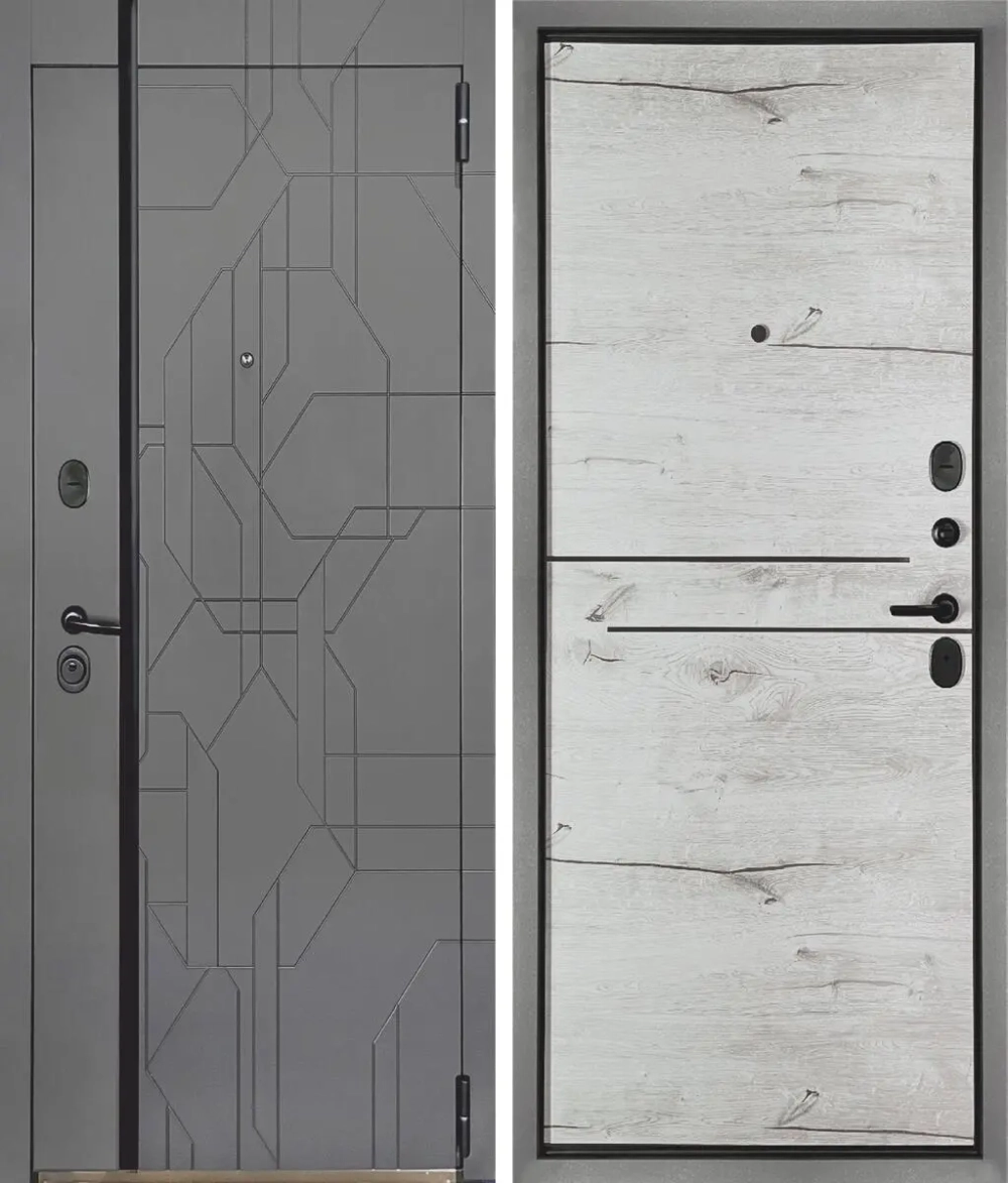 Дверь входная Апарт /графит/рустик серый
