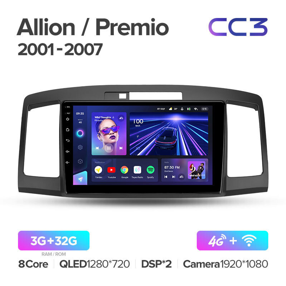 Teyes CC3 9" для Toyota Premio, Allion  2001-2007