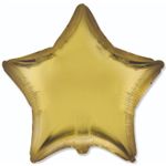 Шар (18''/46 см) Звезда, Лимонный, Сатин, 1 шт.