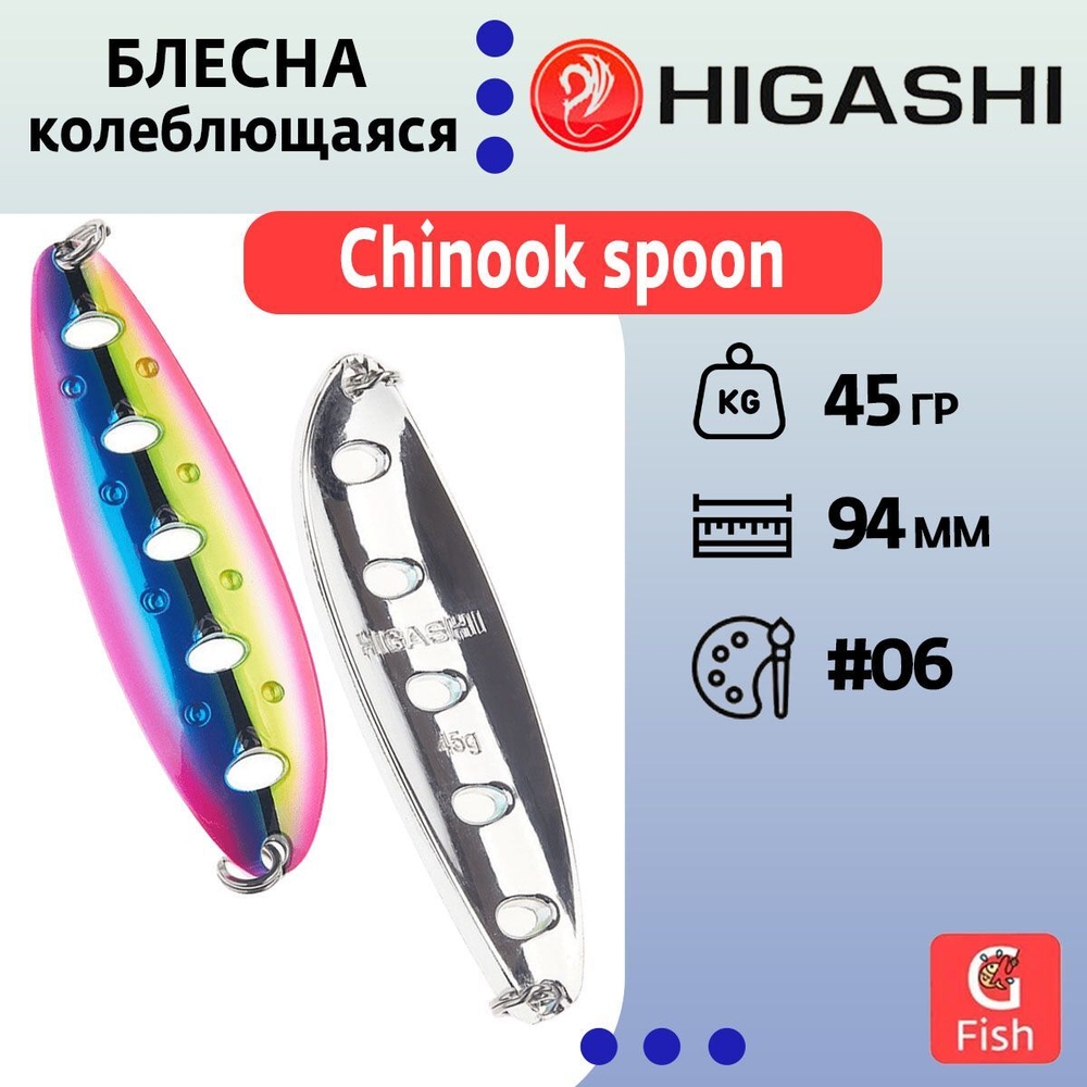 Блесна колеблющаяся HIGASHI Chinook spoon 45g #01