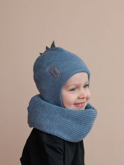 Шапка весенняя/осенняя вязаная ОРЕО (Деним)
