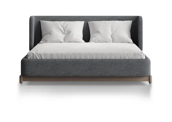 Кровать Basic спальное место 140*200 см (серый, рогожка)