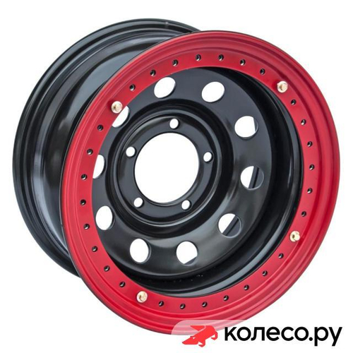 Диск усиленный УАЗ стальной черный с бедлоком (красный) 8x16/5*139.7 D110 ET-24 Черный