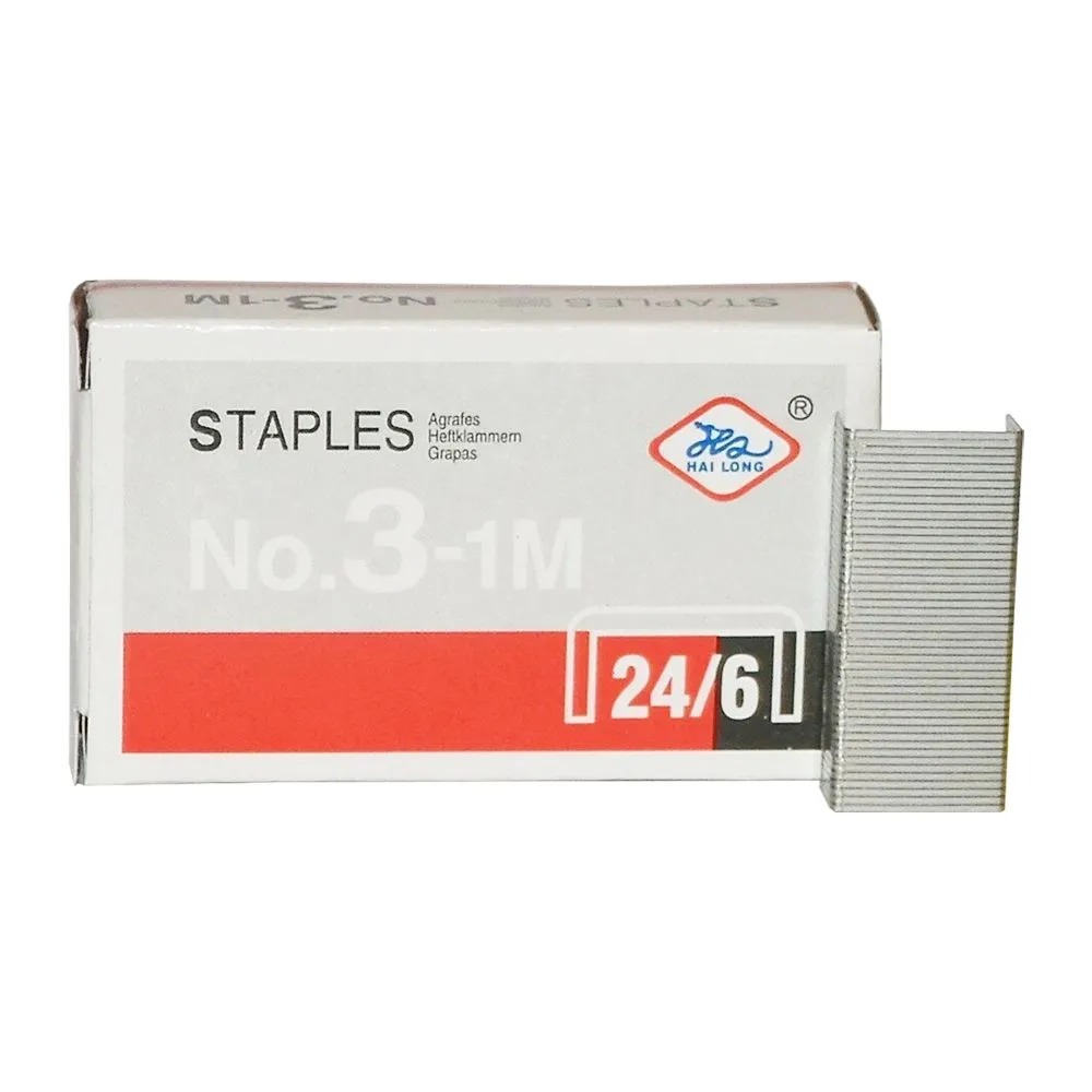 Набор степлер и скобы номер 24/6, MC-Basir, маленький, скрепление до 15 листов стандартной плотности, скрепки степлерные оцинкованные 1000 шт