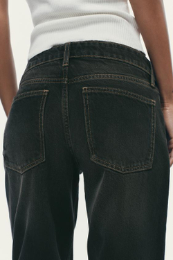 ZARA ДЖИНСЫ TRF WIDE-LEG С НИЗКОЙ ПОСАДКОЙ, КОРИЧНЕВЫЙ