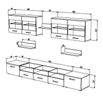 Гостиная Тома 3 МДФ (черная) / Орех 0729 250*42*190 см, Черный, Орех   Фиеста