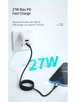 Длинный провод для быстрой зарядки iPhone, iPad 27w 3 метра