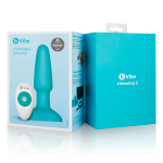 Голубая анальная пробка с эффектом римминга 15см b-Vibe Rimming Plug BV-001-TL