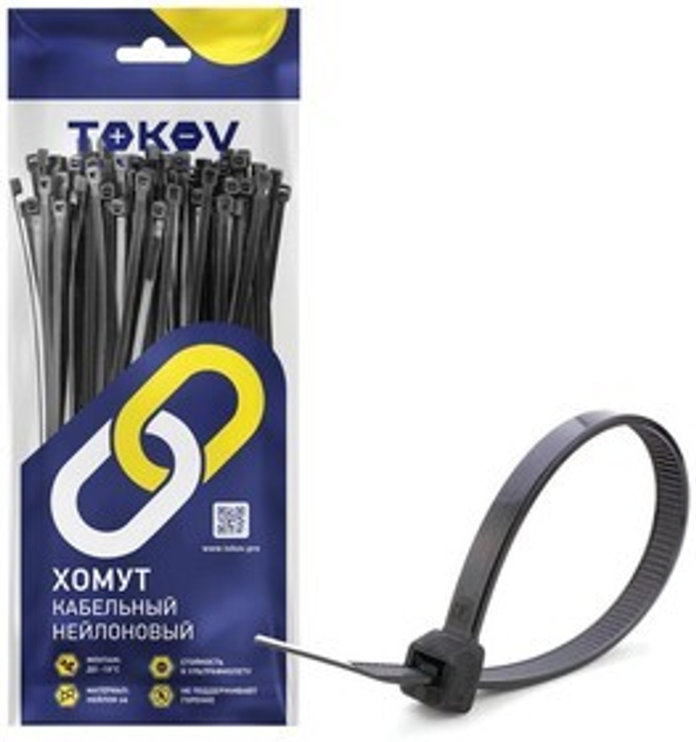 Хомут кабельный нейлоновый черн. 3.6х300 (уп.100шт)