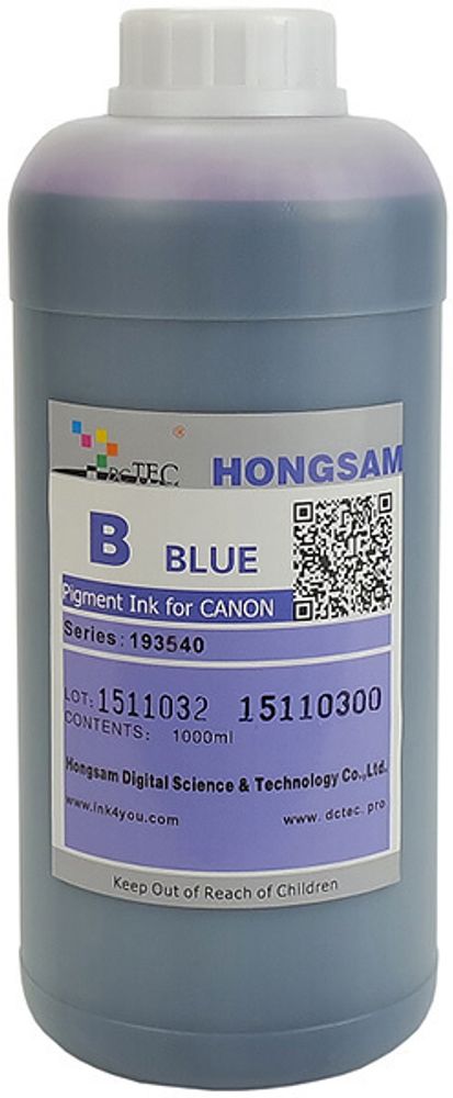 Чернила DCTec — HONGSAM пигментные для Canon серия: 193540 - Blue (Синий) 1000 мл.