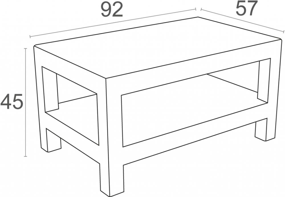 Столик пластиковый плетеный журнальный Siesta Contract Monaco Lounge, белый