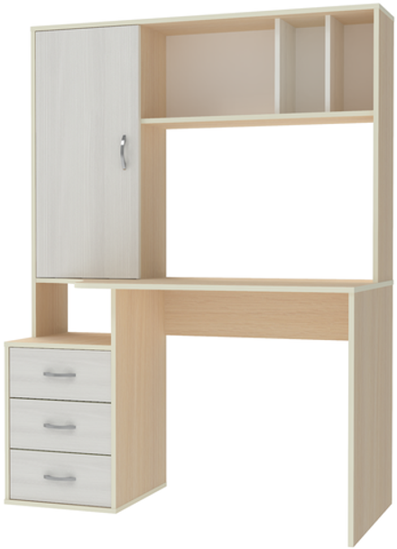 Стол компьютерный КарИВи Сокол  Дуб Молочный Белое Дерево