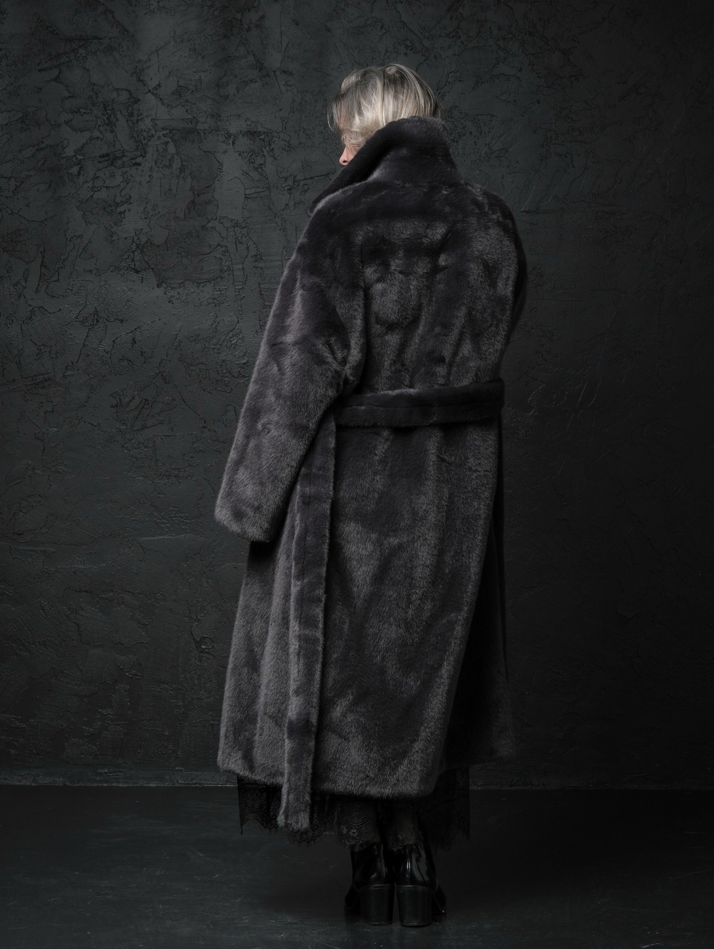 Шуба /графит/классика/ эко мех