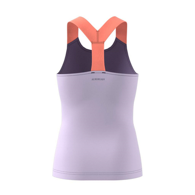 Футболка для девочки теннисная Adidas Y-Tank Aero Ready - tech purple/shock yellow