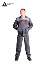 Костюм мужской летний «КИРЖАЧ» (куртка+брюки) цв.темно-серый/светло-серый