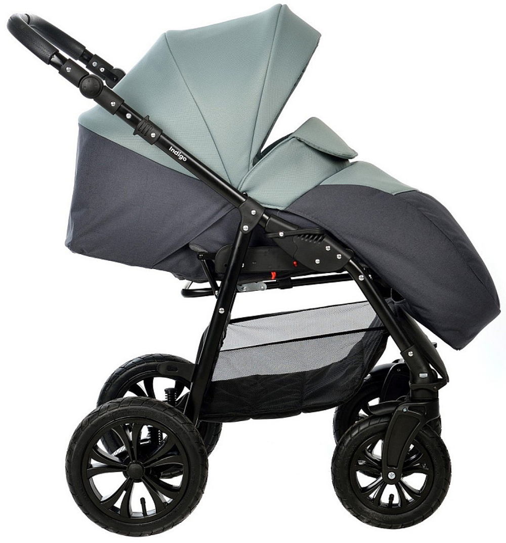 Детская коляска Indigo Charlotte Sity 3 в 1 с автокреслом Avionaut Cosmo Cs 02 т.серый+шалфей