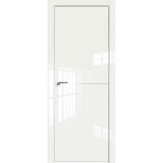 Межкомнатная дверь глянцевая Profil Doors 112LK дарквайт люкс с алюминиевым молдингом