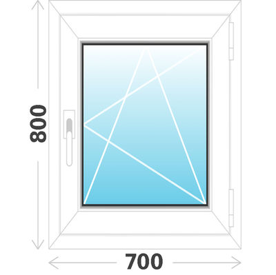 Окно пластиковое ПВХ 700х800 (ШхВ), Поворотно-откидное , однокамерный энергосберегающий стеклопакет.