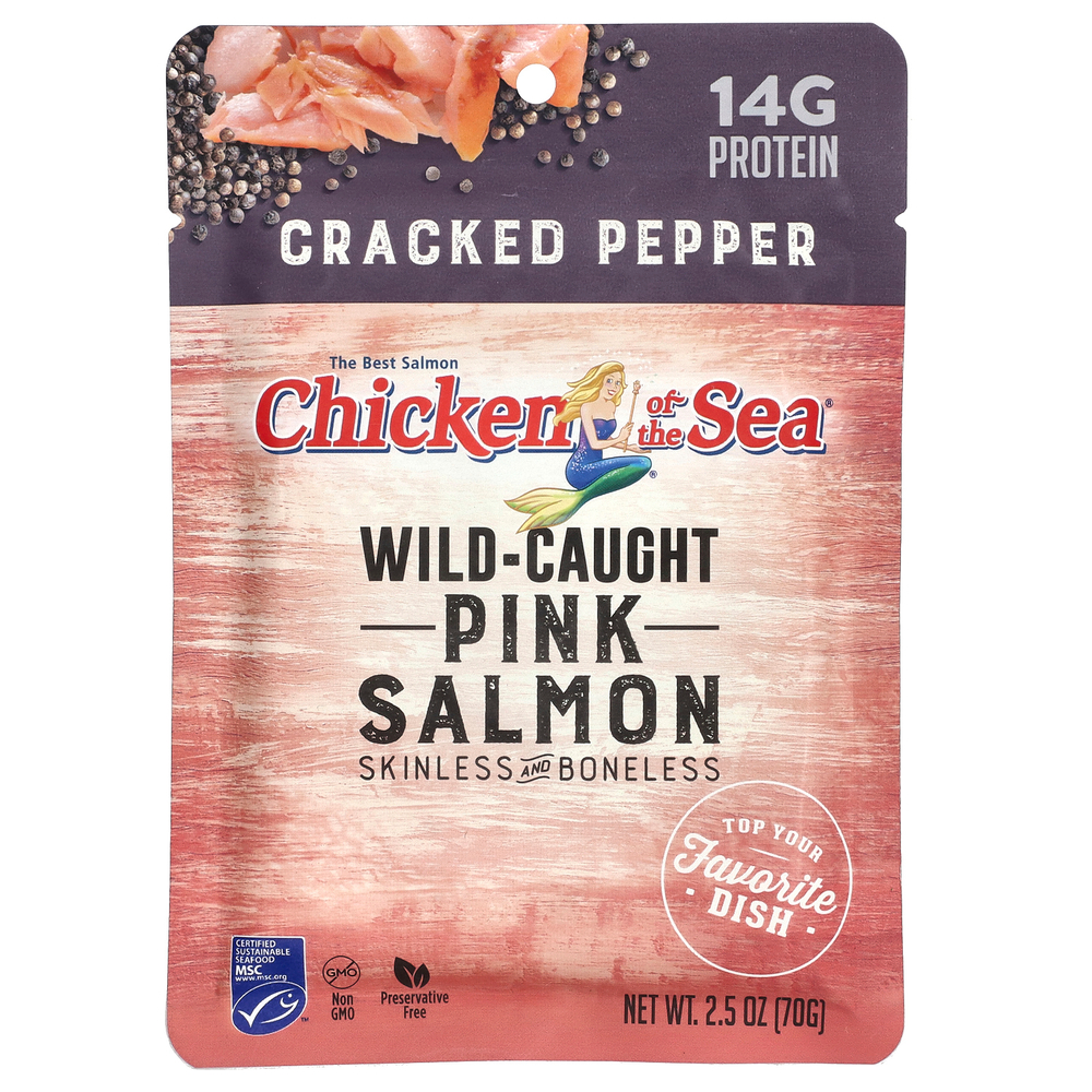 Chicken of the Sea, Горбуша из дикой рыбы, измельченный перец, 70 г (2,5 унции)