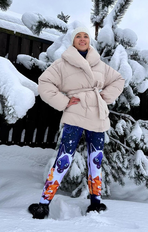 Леггинсы ТЕРМО Кошки и Сливки