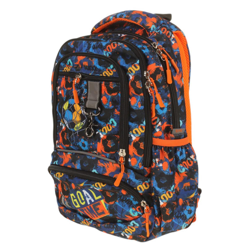 Рюкзак школьный Хитч "Футбол" 30*40*13 см, 2 отд, 3 кармана, боковые карманы, анатом. вставки (Luri