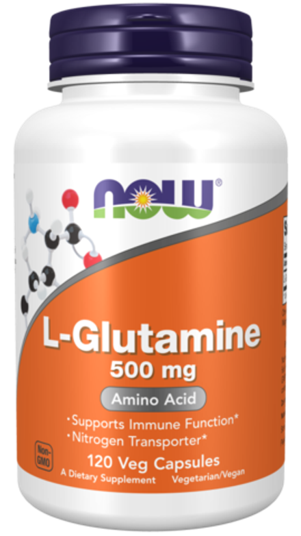 NOW Foods, L-Глютамин 500 мг, L-Glutamine 500 mg, 120 вегетарианских капсул