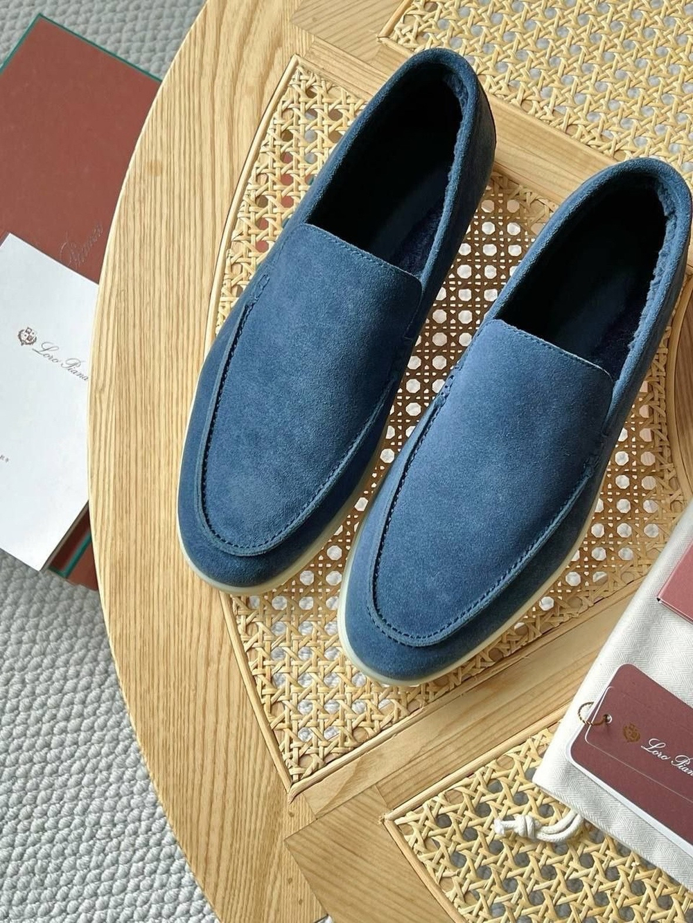 Лоферы Loro Piana Summer Walk с мехом