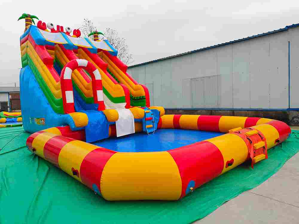 Надувная водная горка «Весёлый крабик» 11,3*7*6,8 м
