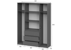 Шкаф Сибити четырехстворчатый графит серый