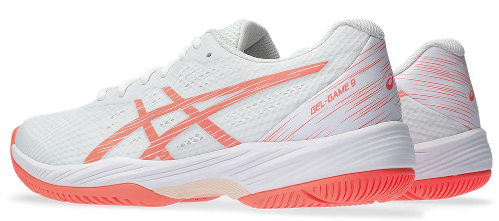 Женские Кроссовки теннисные Asics Gel-Game 9 - white/sun coral
