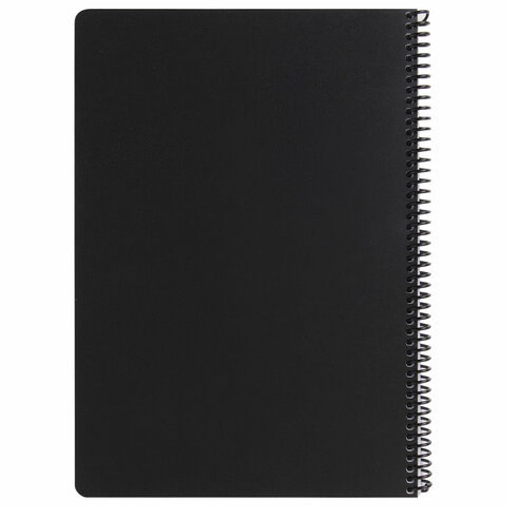 Тетрадь А4, 120 листов, BRAUBERG "Metropolis", спираль пластиковая, клетка, обложка пластик, ЧЕРНЫЙ, 403390