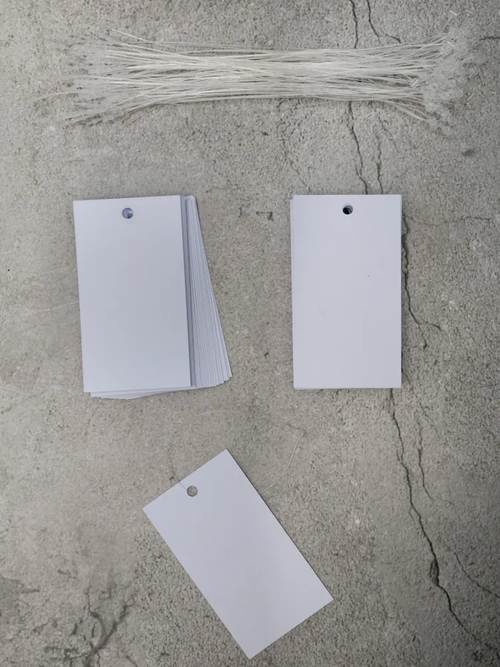 Бирка кабельная пластиковая 40х70 мм с пластиковым подвесом - 100 шт.